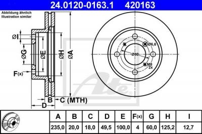 ATE 24.0120-0163.1 тормозной диск на SUZUKI BALENO (EG)
