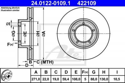 ATE 24.0122-0109.1 тормозной диск на OPEL MONZA A (22_)