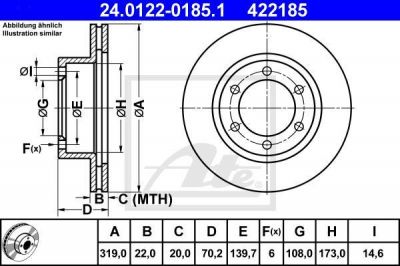 ATE 24.0122-0185.1 тормозной диск на TOYOTA LAND CRUISER 90 (_J9_)