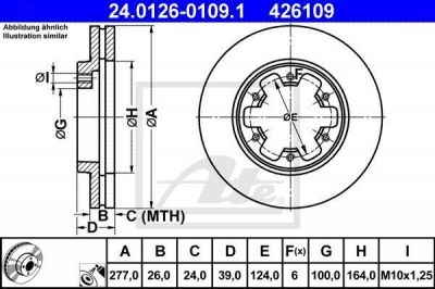 ATE 24.0126-0109.1 тормозной диск на NISSAN TERRANO I (WD21)