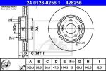 ATE 24.0128-0256.1 тормозной диск на KIA CARENS IV