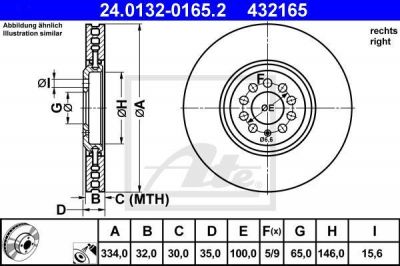 ATE 24.0132-0165.2 тормозной диск на VW GOLF IV (1J1)