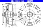 ATE 24.0220-3026.2 Барабан тормозной FORD Fiesta V/Fusion 02-> (1151001)