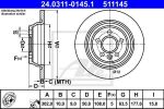 ATE 24.0311-0145.1 тормозной диск на FORD MONDEO IV седан (BA7)