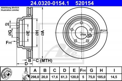 ATE 24.0320-0154.1 Тормозной диск зад E39 Power Disk