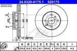 ATE 24.0320-0175.1 * Диск торм.пер. Toyota Yaris