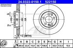 ATE 24.0322-0150.1 тормозной диск на SKODA OCTAVIA (1U2)