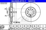 ATE 24.0325-0113.1 Диски торм.VW GOLF IV,BORA,NEW BEETLE/SKODA OCTAVIA (288x25) вентилируемые POWER DISC