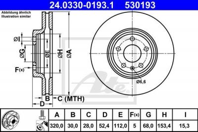 ATE 24.0330-0193.1 тормозной диск на AUDI A4 Avant (8K5, B8)