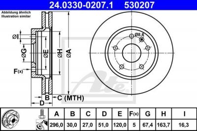 ATE 24.0330-0207.1 тормозной диск на OPEL INSIGNIA седан