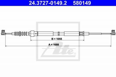 ATE 24.3727-0149.2 трос, стояночная тормозная система на SKODA OCTAVIA Combi (1U5)