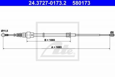 ATE 24.3727-0173.2 трос, стояночная тормозная система на SKODA OCTAVIA Combi (1U5)