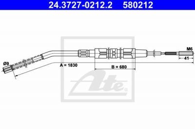ATE 24.3727-0212.2 трос, стояночная тормозная система на 3 (E30)
