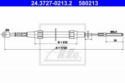 ATE 24.3727-0213.2 трос, стояночная тормозная система на 3 (E30)