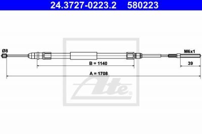 ATE 24.3727-0223.2 Трос руч.тормоза прав. 3-серии E46 L=1703мм