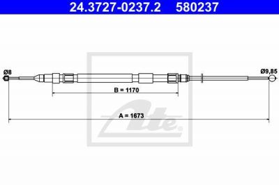 ATE 24.3727-0237.2 трос, стояночная тормозная система на 5 (E60)