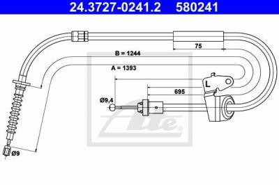 ATE 24.3727-0241.2 трос, стояночная тормозная система на MINI MINI Roadster (R59)