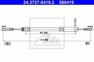 ATE 24.3727-0419.2 Трос стояночного тормоза MB W202, S202