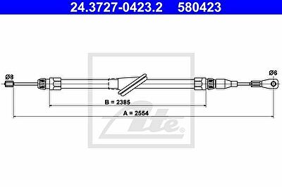 ATE 24.3727-0423.2 трос, стояночная тормозная система на MERCEDES-BENZ C-CLASS (W202)