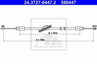 ATE 24.3727-0447.2 трос, стояночная тормозная система на MERCEDES-BENZ CLS (C219)