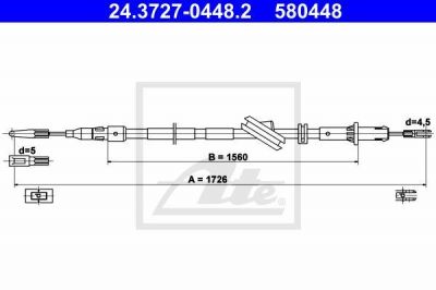 ATE 24.3727-0448.2 трос, стояночная тормозная система на MERCEDES-BENZ CLS (C219)