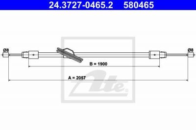 ATE 24.3727-0465.2 трос, стояночная тормозная система на MERCEDES-BENZ E-CLASS купе (C207)