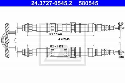 ATE 24.3727-0545.2 трос, стояночная тормозная система на FIAT CROMA (154)