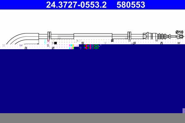 ATE 24.3727-0553.2 трос, стояночная тормозная система на FIAT STILO (192)