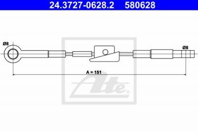 ATE 24.3727-0628.2 трос, стояночная тормозная система на FORD ESCORT III (GAA)