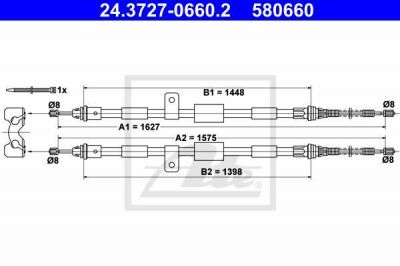 ATE 24.3727-0660.2 трос, стояночная тормозная система на FORD FIESTA IV (JA_, JB_)