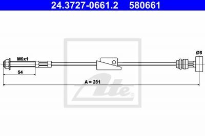 ATE 24.3727-0661.2 трос, стояночная тормозная система на FORD ESCORT VII (GAL, AAL, ABL)