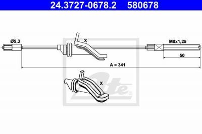 ATE 24.3727-0678.2 трос, стояночная тормозная система на FORD FOCUS II седан (DA_)