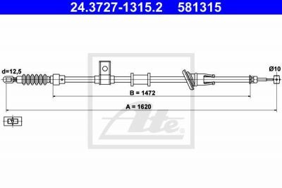 ATE 24.3727-1315.2 трос, стояночная тормозная система на VOLVO V40 универсал (VW)