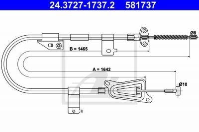 ATE 24.3727-1737.2 трос, стояночная тормозная система на NISSAN ALMERA II Hatchback (N16)