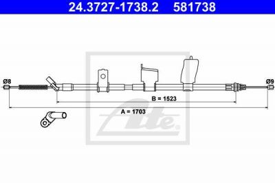 ATE 24.3727-1738.2 трос, стояночная тормозная система на NISSAN QASHQAI (J11, J11_)