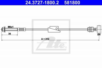 ATE 24.3727-1800.2 трос, стояночная тормозная система на FORD FIESTA IV (JA_, JB_)