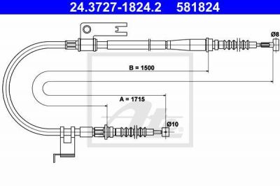 ATE 24.3727-1824.2 трос, стояночная тормозная система на MAZDA 323 F VI (BJ)