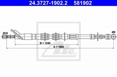 ATE 24.3727-1902.2 трос, стояночная тормозная система на TOYOTA COROLLA (_E9_)