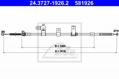 ATE 24.3727-1926.2 трос, стояночная тормозная система на TOYOTA COROLLA (CDE12_, ZZE12_, NDE12_, ZDE12_)