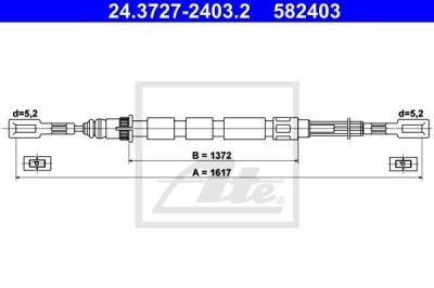 ATE 24.3727-2403.2 Трос руч.тормоза ВАЗ 2108