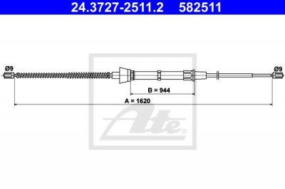 ATE 24.3727-2511.2 трос, стояночная тормозная система на SKODA OCTAVIA Combi (1U5)