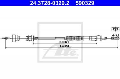 ATE 24.3728-0329.2 трос, управление сцеплением на PEUGEOT PARTNER фургон (5)