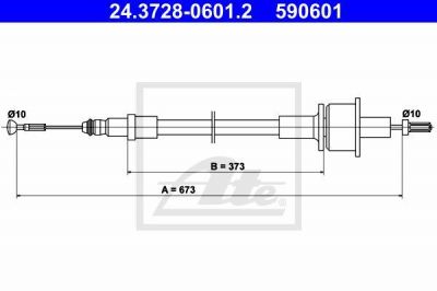 ATE 24.3728-0601.2 трос, управление сцеплением на FORD FIESTA фургон (FVD)