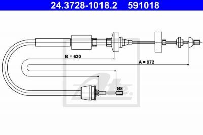 ATE 24.3728-1018.2 трос, управление сцеплением на RENAULT MEGANE I (BA0/1_)
