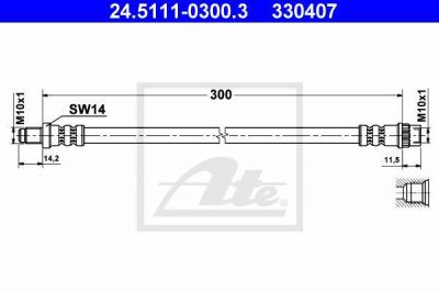 ATE 24.5111-0300.3 тормозной шланг на RENAULT LOGAN I универсал (KS_)