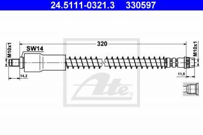 ATE 24.5111-0321.3 тормозной шланг на RENAULT TWINGO II (CN0_)