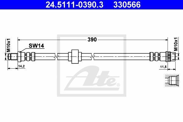 ATE 24.5111-0390.3 тормозной шланг на RENAULT MEGANE I (BA0/1_)