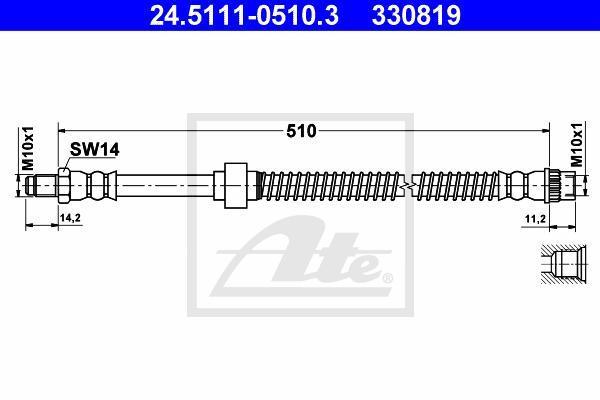 ATE 24.5111-0510.3 тормозной шланг на NISSAN INTERSTAR c бортовой платформой/ходовая часть