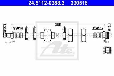 ATE 24.5112-0388.3 тормозной шланг на FIAT BRAVO I (182)