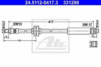 ATE 24.5112-0417.3 тормозной шланг на PEUGEOT BOXER автобус